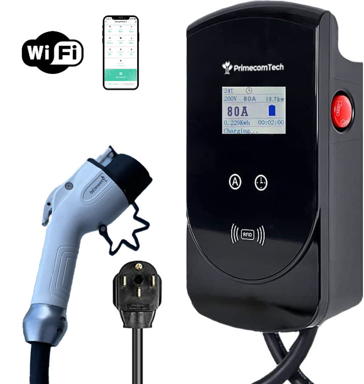 80 Amp EV Charger with 18ft to 50ft Cord Lengths | 22KW 220 Volt Level-2
