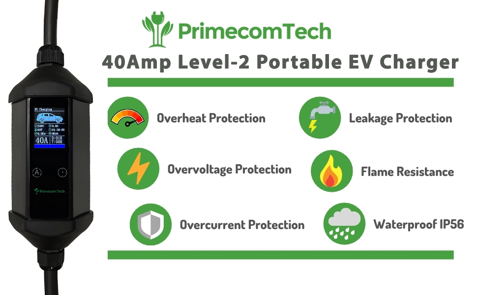 Level 2 EV Charger 220 Volt 40 & 48 Amp - Car Charger  30 - 40 - 50 Feet
