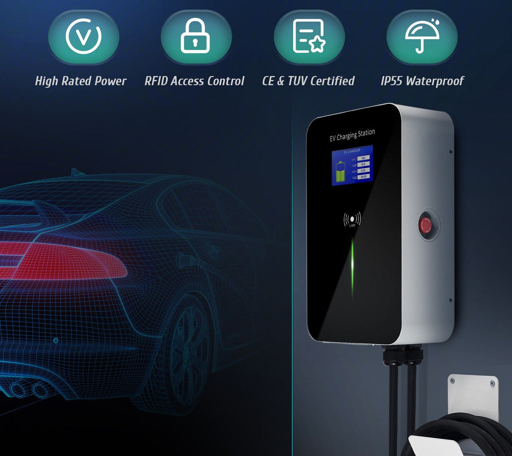 SAE J3068  22kW EV Charger 480V / 277V AC 32 Amp 3-Phase Wallbox